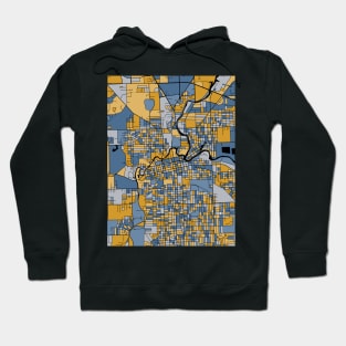 Fort Wayne Map Pattern in Blue & Gold Hoodie